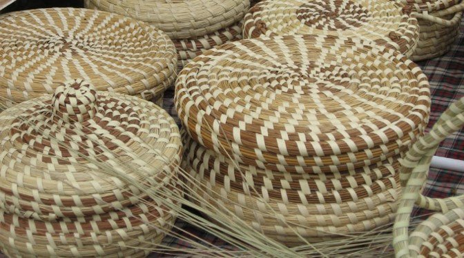 Gullah sweetgrass baskets on Edisto Island, South Carolina