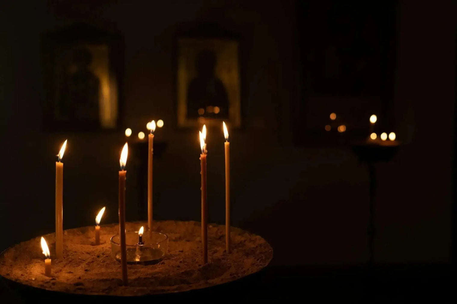 candle flame, ancestral altar