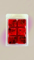 Load image into Gallery viewer, Six red self love Hoodoo wax melt cubes fixed with roots and stones in a clamshell pack
