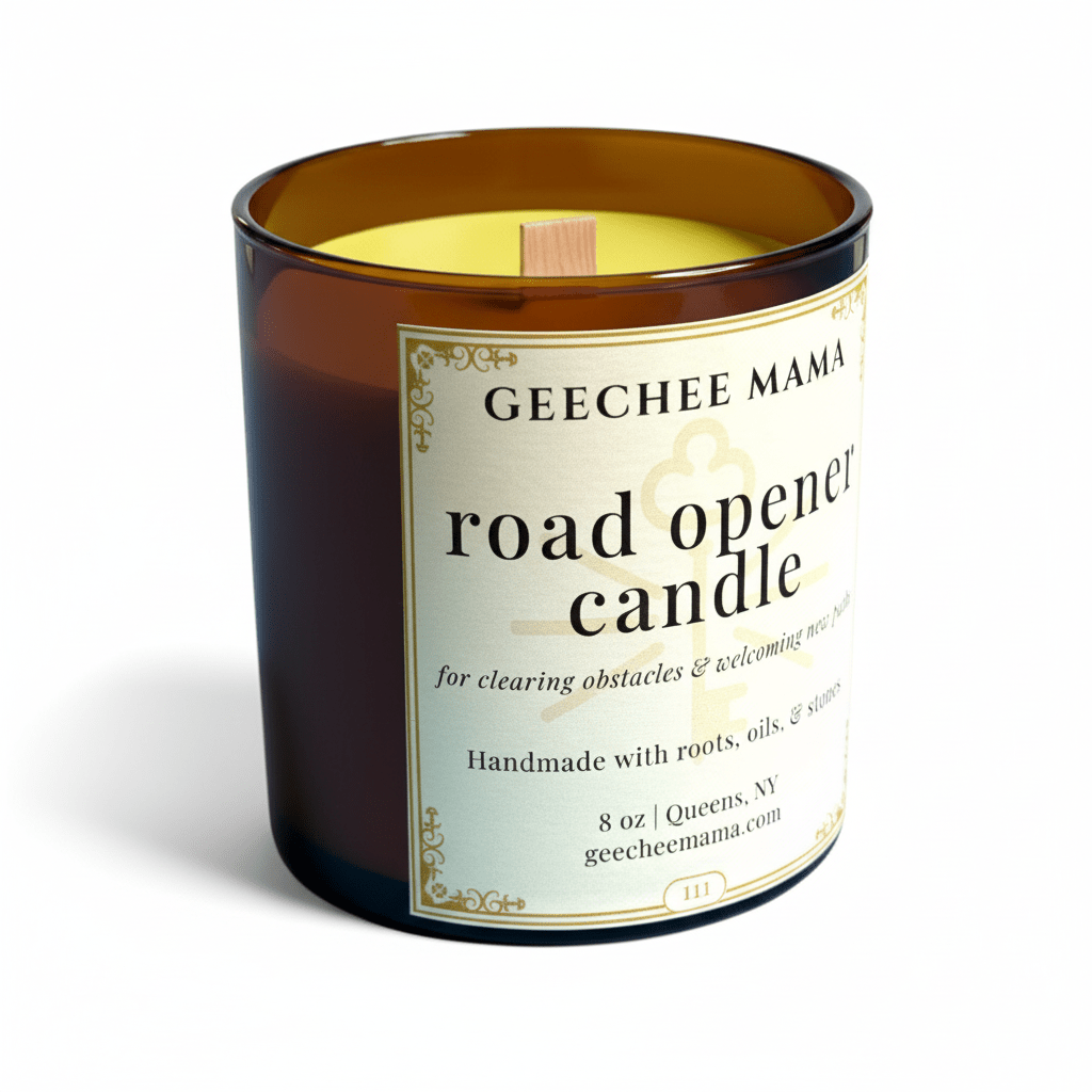 Road Opener Candle - Side Angle with Wooden Wick