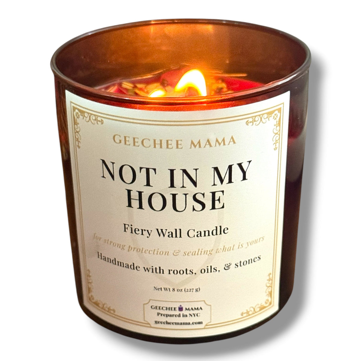 Not In My House. Fiery Wall of Protection Hoodoo Ritual Candle - Geechee Mama