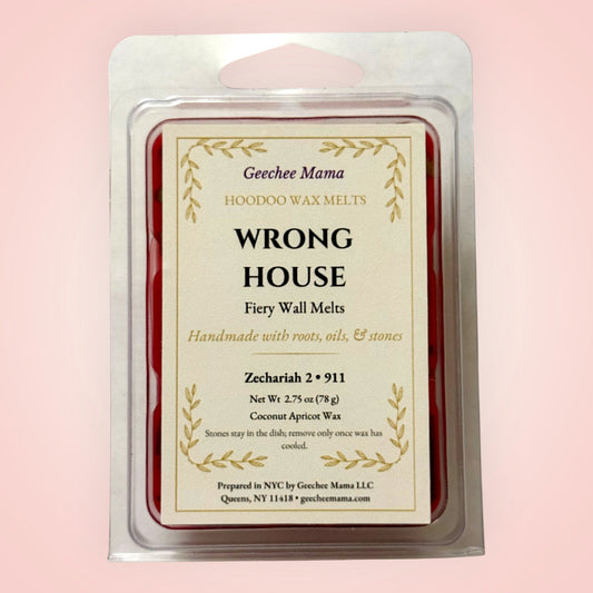 Wrong House. Fiery Wall of Protection Hoodoo Ritual Wax Melts - Geechee Mama